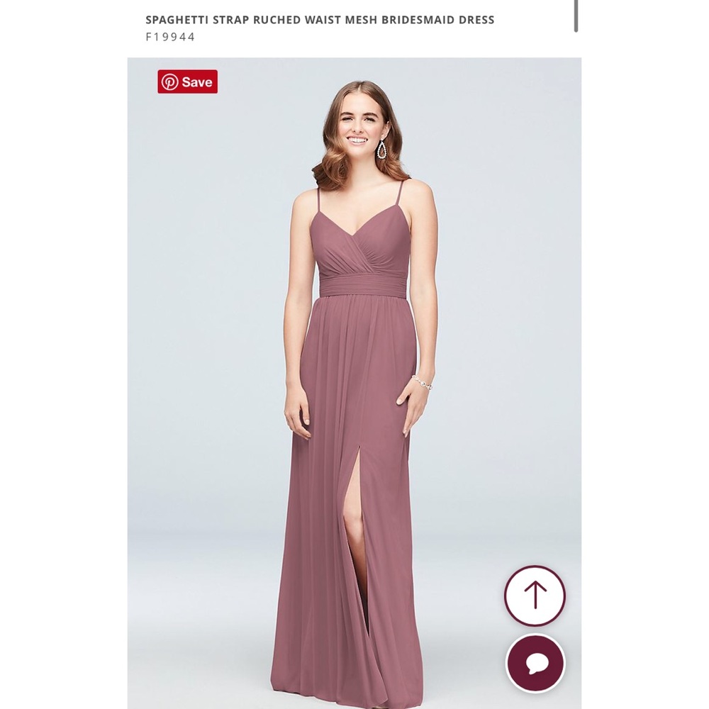 David’s Bridal Spaghetti Strap Bridesmaids F19944